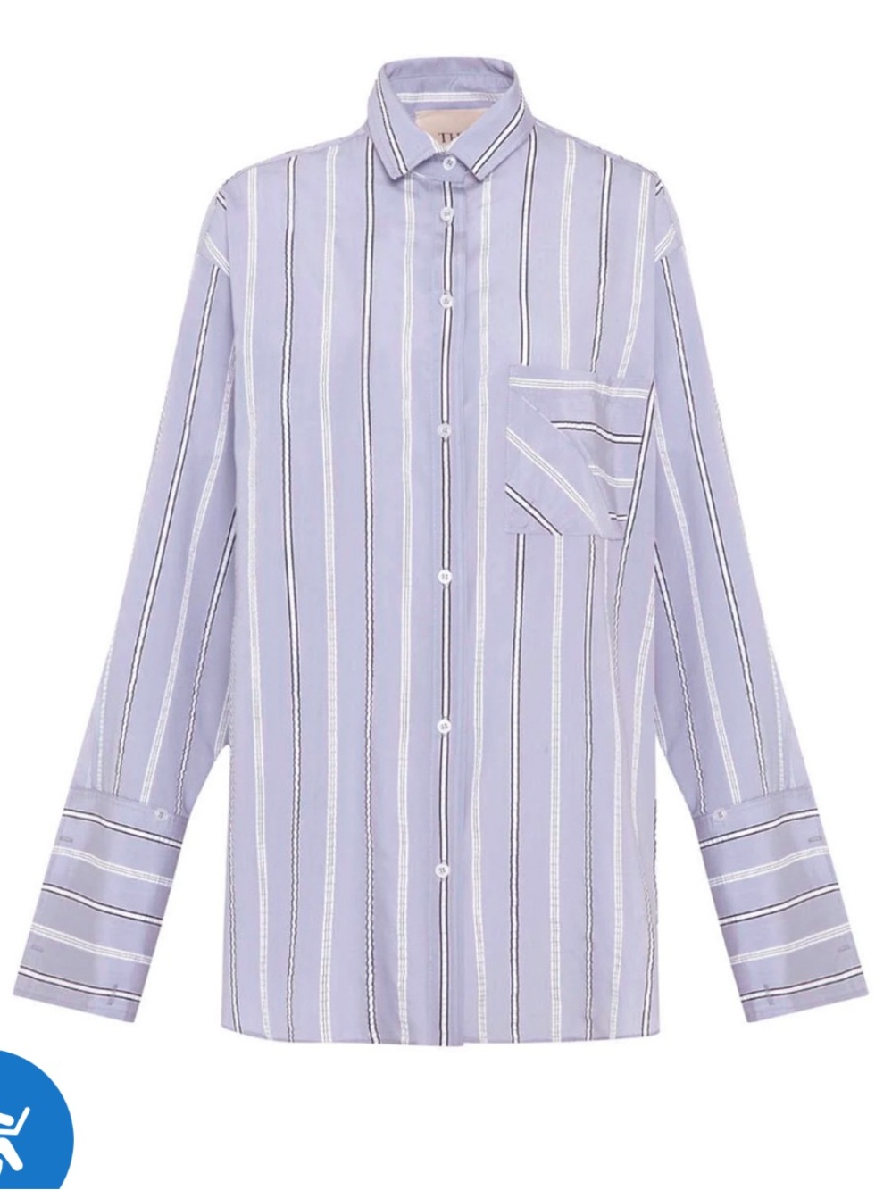 THEO The Label Euanthe Boyfriend Stripe Shirt M